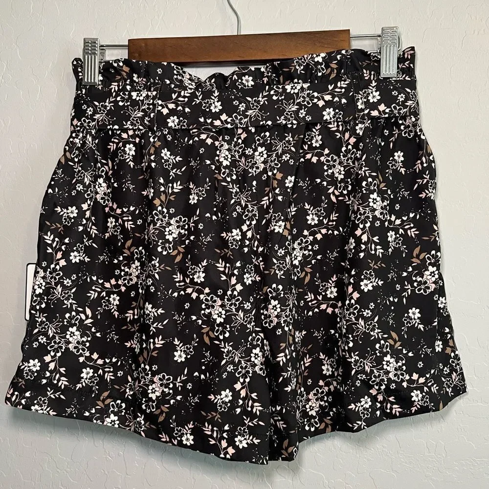 LAUNDRY by Shelli Segal Peach Floral Paper Bag Waist Shorts Size Small